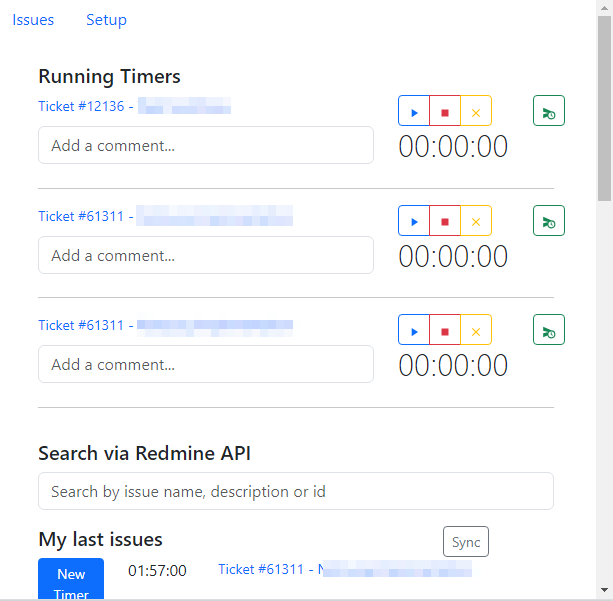 Redmine Time Tracker – Chrome Extension